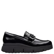 Clarks Womens Wedge Chain Loafer - Black Patent - 8 image
