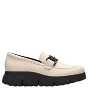 Clarks Womens Wedge Chain Loafer - Cream Leather - Uk 7