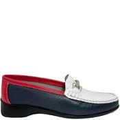 Piero Masetti Womens Moccasin Loafer - Navy White Red - 42 image