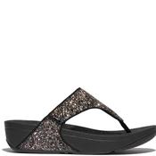Fit Flop Womens Wedge Toe Post Sandal - Black Glitter - 4 image