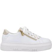 Rieker Womens Zip Lace Trainer - White - 36 image
