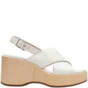 Clarks Womens Wedge Strap Sandal - Offwhite Leather - Uk 7