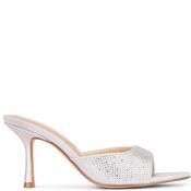 Truffle Womens Mid Heel - Silver Satin - 3 image
