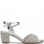 V Conte Womens Mid Heel Strap Sandal - Silver - 37 image
