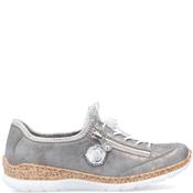 Rieker Womens Zip Cord Shoe - Grey - 37