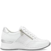 Rieker Womens Lace Zip Trainer - White Silver - 36 image