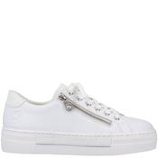 Rieker Womens Zip Lace Trainer - White - 36 image