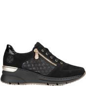Rieker Womens Wide Fit Zip Trainer - Black - 40 image