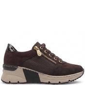Rieker Womens Wedge Zip Lace Trainer - Brown - 36 image
