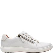 Clarks Womens Zip Lace Comfort Shoe - White Leather - Uk 3
