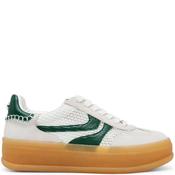 Steve Madden Womens Lace Trainer - White Green - 40 image