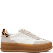 Steve Madden Womens Lace Trainer - White Leopard - 41 image
