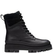 Clarks Womens Zip Lace Boot - Black Leather - Uk 5