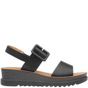 Heavenly Feet Womens Wedge Strap Sandal - Black - 36