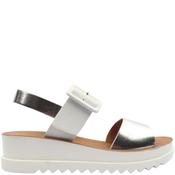 Heavenly Feet Womens Wedge Strap Sandal - White Silver - 38 image