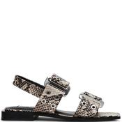Steve Madden Womens Low Heel Sling Back - Beige Snake - Uk 4