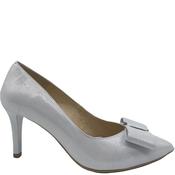 Emis Womens Bow Point Toe Court Shoe - White Silver - 39 image