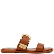 Steve Madden Womens Flat Strap Sandal - Cognac Leather - 38 image