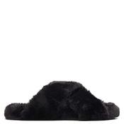 Toms Womens Fur Lined Slipper - Black - 3