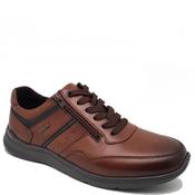 G Comfort Mens Waterproof Zip Lace Shoe - Cognac - 41