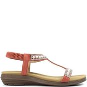 Lunar Womens Diamante Flat Sandal - Pink - 6