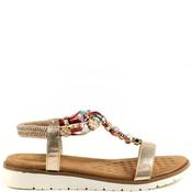 Lunar Womens Low Wedge Strap Sandal - Gold - 4 image