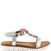 Lunar Womens Low Wedge Strap Sandal - Silver - 6 image