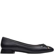 Clarks Womens Low Heel Bow Pomp - Black Leather - Uk 4