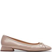 Clarks Womens Low Heel Bow Pomp - Sand Patent - Uk 4