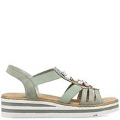Rieker Womens Wedge Strap Sandal - Green - 41 image