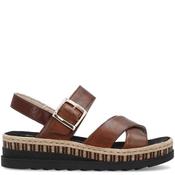 Rieker Womens Wedge Strap Sandal - Brown - 37 image
