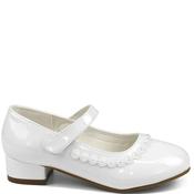 Dubarry Girls Strap Communion Shoe - White Patent - Eu31/K12.5