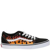 Vans Kids Ward Flame Lace Trainer - Black White - J3/Eu36 image