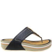 Comfort Womens Wedge Toe Post Sandal - Black - 40 image