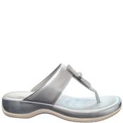 Comfort Womens Wedge Toe Post Sandal - Silver - 38 image