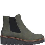 Rieker Womens Wedge Zip Ankle Boot - Green - 38