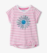 Hatley S26WSK1511 Radiant Flower Striped Tie Front Tee • Pauls of Kilkenny image