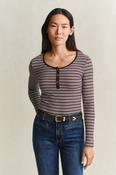 Gant 4201540 SLIM RIBBED LS HENLEY TOP • Pauls of Kilkenny