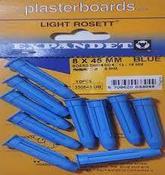 Expandet Light Rosett 8x45mm Blue Plasterboard Plugs
