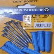 Expandet Light Rosett 8x45mm Blue Plasterboard Plugs &amp; Screws