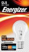 Energizer Halogen GLS 80w Dimmable BC / B22 Bulb