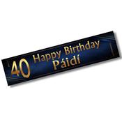 Navy/Gold Birthday Banner - Personalised Gift