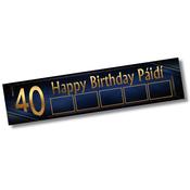 Navy/Gold Birthday Banner with 5 photos - Personalised Gift