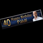 Navy/Gold Birthday Banner with Photo - Personalised Gift