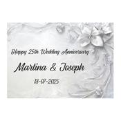 Silver Wedding Anniversary Card - Personalised Gift