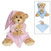 Bedtime Bear With Comforter, Personalised Gift