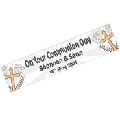Communion Banner Gold &amp; Silver, Personalised Gift