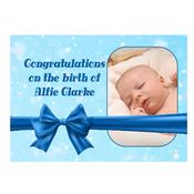 New Baby Boy Card, With Photo Personalised Gift image