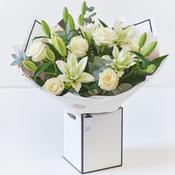 Luxury White Rose and Lily Bouquet