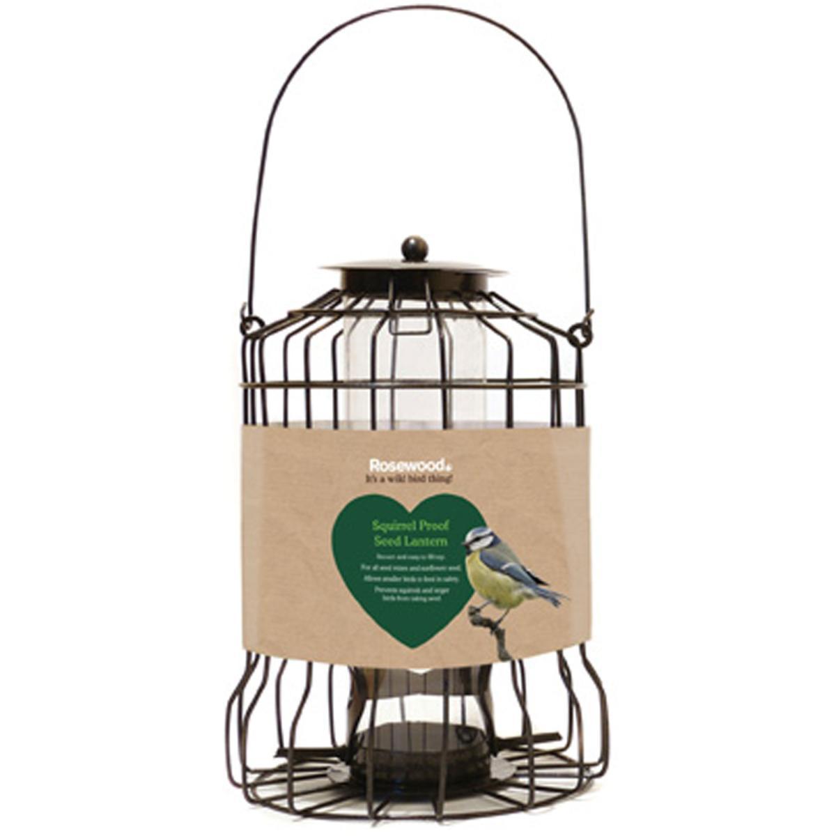 Rosewood Wild Bird Feeding Squirrel Proof Seed Lantern Feeder